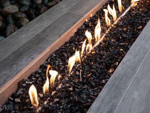 Fire Feature with Glass